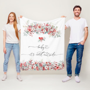 Baby es ist kalt draußen Winter Floral Baby Dusche Fleecedecke