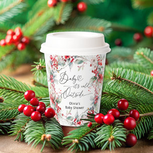 Baby es ist kalt draußen Winter Floral Baby Dusche Pappbecher