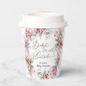 Baby es ist kalt draußen Winter Floral Baby Dusche Pappbecher (Rückseite)