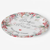 Baby es ist kalt draußen Winter Floral Baby Dusche Pappteller (Schrägansicht)