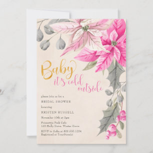 Baby, es ist kalt draußen Winter Floral Brautparty Einladung