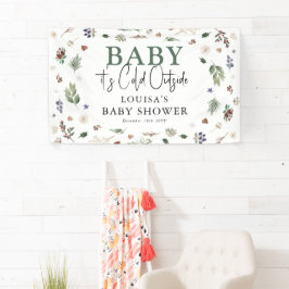 Baby Es ist kalt draußen Winter Foliage Babydusche Banner