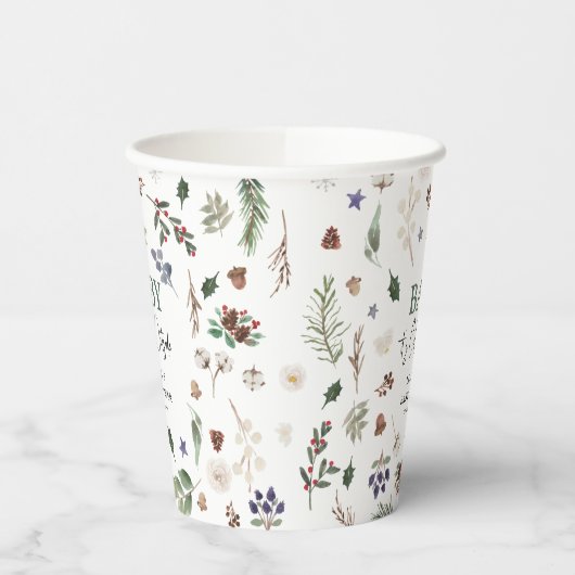 Baby Es ist kalt draußen Winter Foliage Babydusche Pappbecher (Links)