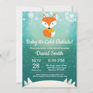 Baby, es ist kalt draußen Winter Fuchs Baby Shower Einladung
