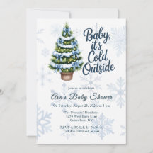 Baby, es ist kalt draußen Winter Junge Baby-Party