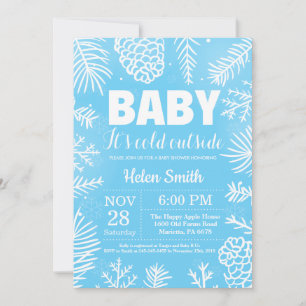 Baby, es ist kalt draußen Winter Junge Baby Shower Einladung