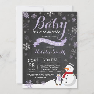 Baby, es ist kalt draußen Winter-Mädchen-Baby-Part Einladung