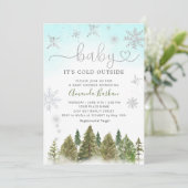 Baby Es ist kalt draußen Winter Mountain Baby Dusc Einladung (Stehend Vorderseite)