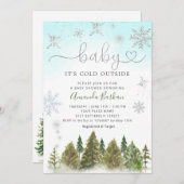 Baby Es ist kalt draußen Winter Mountain Baby Dusc Einladung (Vorne/Hinten)