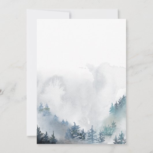 Baby Es ist kalt draußen Winter Mountain Baby Dusc Einladung (Rückseite)