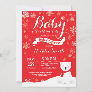 Baby, es ist kalt draußen Winter Rot Baby Shower R Einladung