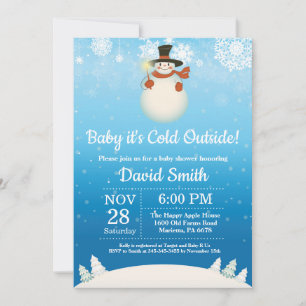 Baby, es ist kalt draußen Winter Schneemann Baby-P Einladung
