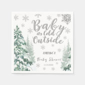 Baby es ist kalt draußen | Winter Silver Baby Dusc Serviette (Vorderseite)