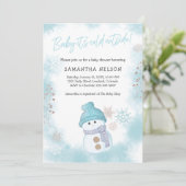 Baby Es ist kalt draußen Winter Snowman Baby Dusch Einladung (Stehend Vorderseite)