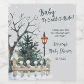 Baby Es ist kalt draußen, Winter Themed Baby Dusch Weinetikett (Einzelnes Label)