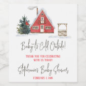 Baby Es ist kalt draußen, Winter Themed Baby Dusch Weinetikett (Einzelnes Label)