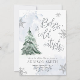 Baby Es ist kalt draußen Winter Tree Boy Baby Dusc Einladung