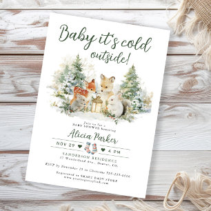 Baby, es ist kalt draußen Winter-Wald-Baby-Party Einladung