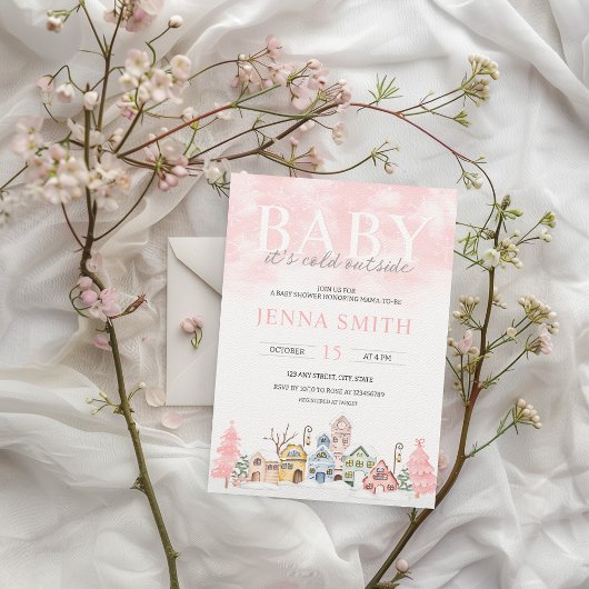 Baby Es ist kalt draußen Winter Wunderland Dusche Einladung