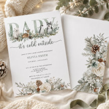 Baby, es ist kalt draußen Wintertiere Baby-Party