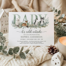 Baby, es ist kalt draußen Wintertiere Baby-Party
