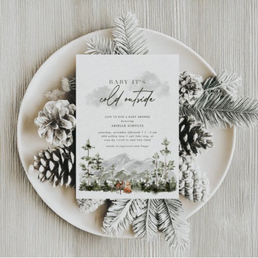 Baby Es ist kalt draußen | Winterwunderschöne Dusc Einladung