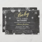 Baby Es ist kalt draußen Yellow Baby Dusche einlad Einladung (Vorne/Hinten)