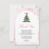 Baby Es ist kalt im Freien Pink Bow Babydusche Dankeskarte (Vorderseite)