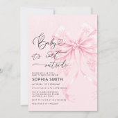 Baby es ist kalt im Freien Pink Bow Babydusche Einladung (Vorderseite)