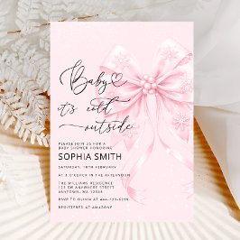 Baby es ist kalt im Freien Pink Bow Babydusche Einladung