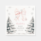 Baby Es ist kalt im Freien Pink Bow Babydusche Nap Serviette (Vorderseite)