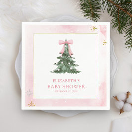 Baby Es ist kalt im Freien Pink Bow Babydusche Serviette