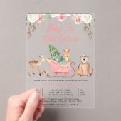 Baby Es ist kalt im Freien Pink Sleigh Baby Dusche Acryleinladungen (Insitu (Handheld))