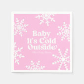 Baby Es ist kalt im Freien Pink Snowflake Babydusc Serviette (Vorderseite)