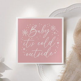 Baby Es ist kalt im Freien Pink Snowflake Babydusc Serviette