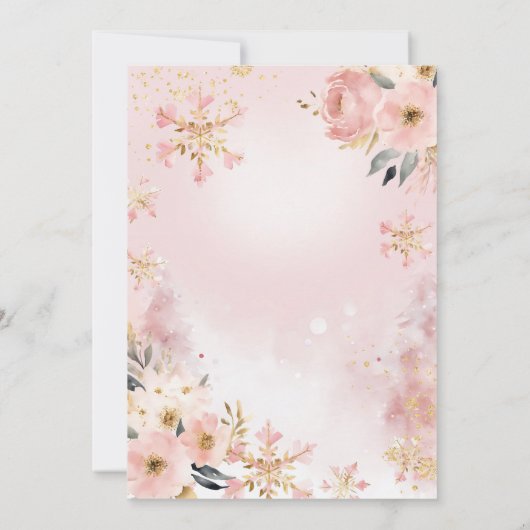 Baby Es ist kalt im Freien Pink Winter Snowflake B Einladung (Rückseite)