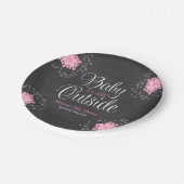 Baby Es ist kalt im Freien Rosa Schneeflocken Baby Pappteller (Schrägansicht)