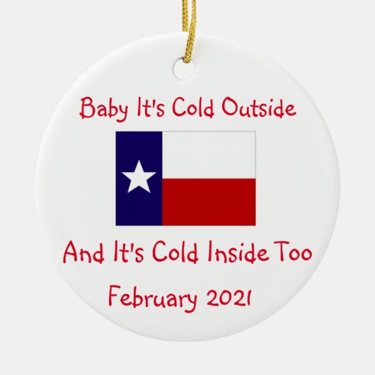 Baby es ist kalt in texas 2021 keramik ornament (Vorne)