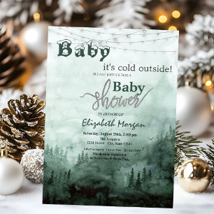 Baby, es ist kalt Kiefernwald-Baby-Party Einladung