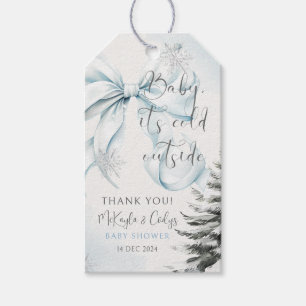Baby es ist kalt Outside Bow Baby Dusche Geschenkanhänger