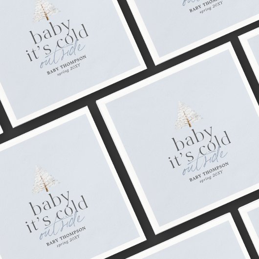 Baby Es ist kalt Outside Boy Blue Baby Dusche Serviette