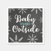 Baby Es ist kalt Outside Boy Winter Babydusche Sch Serviette (Vorderseite)