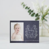 Baby Es ist kalt Outside Schneeflocken Navy White  Postkarte (Stehend Vorderseite)