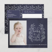 Baby Es ist kalt Outside Schneeflocken Navy White  Postkarte (Vorne/Hinten)