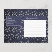 Baby Es ist kalt Outside Schneeflocken Navy White  Postkarte (Rückseite)