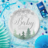 Baby Es ist kalt Outside Schneeflocken und Bäume Pappteller (Party)
