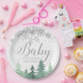 Baby Es ist kalt Outside Schneeflocken und Bäume Pappteller (Party)
