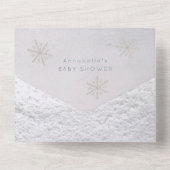 Baby Es ist kalt Outside Snowflakes Babydusche All All In One Einladung (Rückseite)