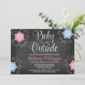 Baby Es ist kalt Outside Snowflakes Babydusche Einladung (Stehend Vorderseite)