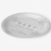 Baby Es ist kalt Outside Snowflakes Babydusche Pappteller (Schrägansicht)